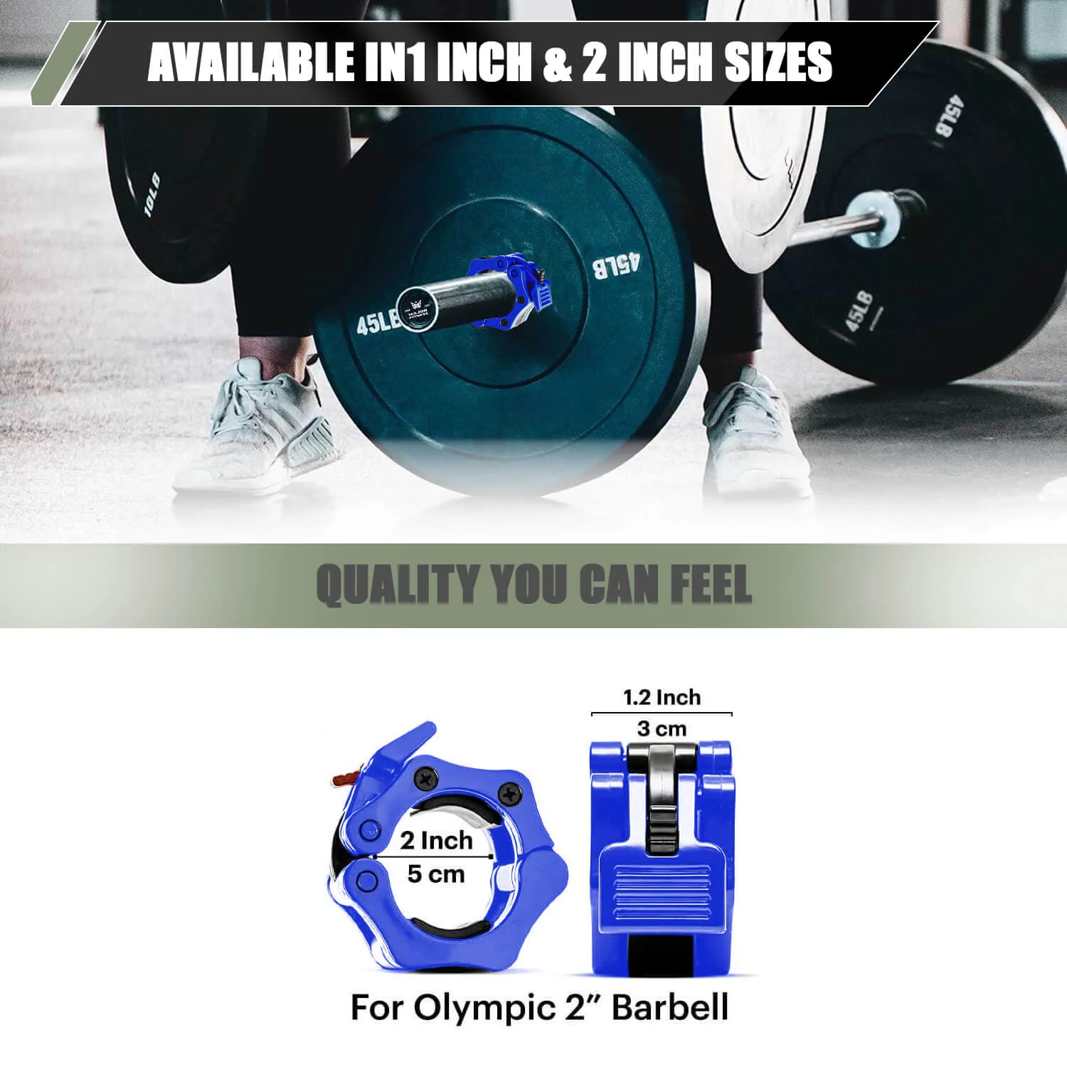 Major Fitness Barbell Collars | Olympic Barbell Clamps Sold In Pairs - Image 15