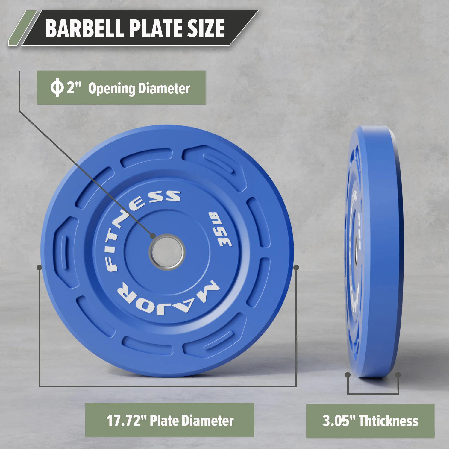 Major Fitness Color Grip Low Bounce Bumper Plates - Image 9