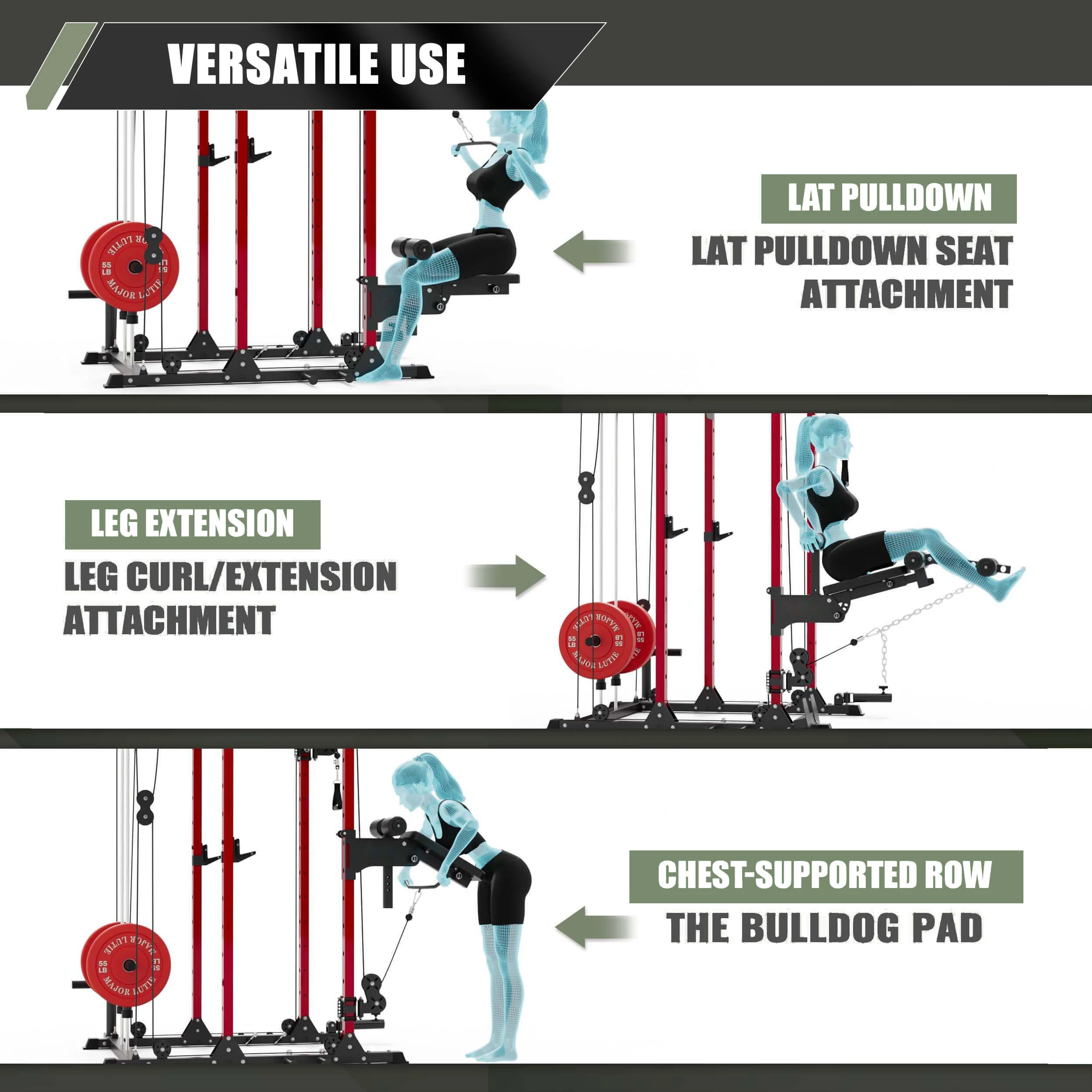 Major Fitness Rack Mounted Leg Extension - Image 5